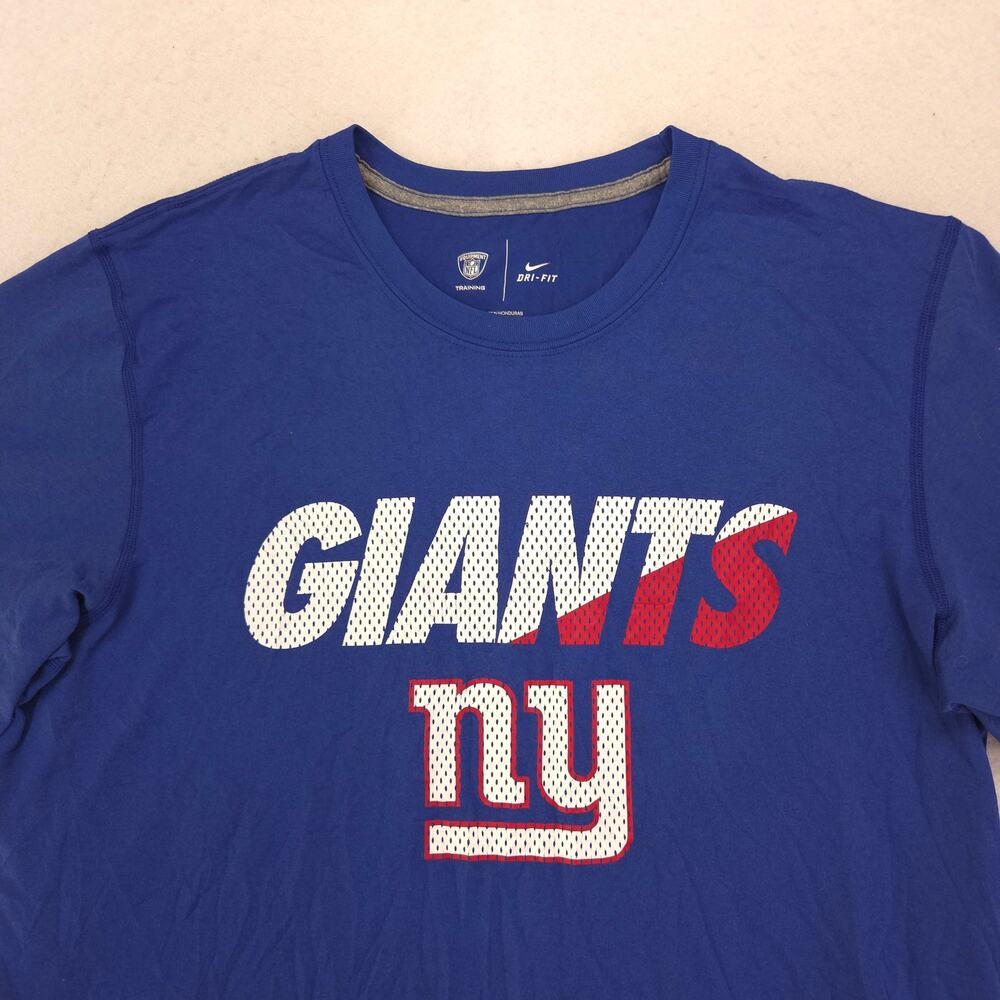 Nike New York Giants Crew Neck Short Sleeve Football Shirt Men Size Large L Blue